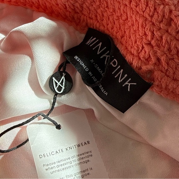 MINKPINK gardenia crochet knit skirt in orange multi size XS NwT - Picture 4 of 6